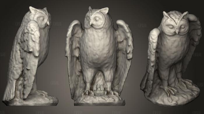 Owl Statue (1) stl model for CNC